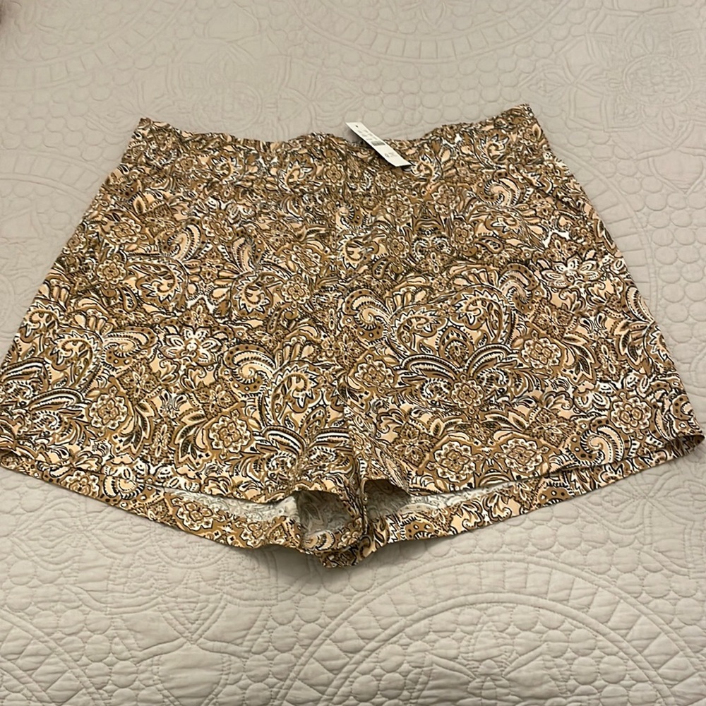 J.Crew Pull-on cotton poplin short in ornate paisley